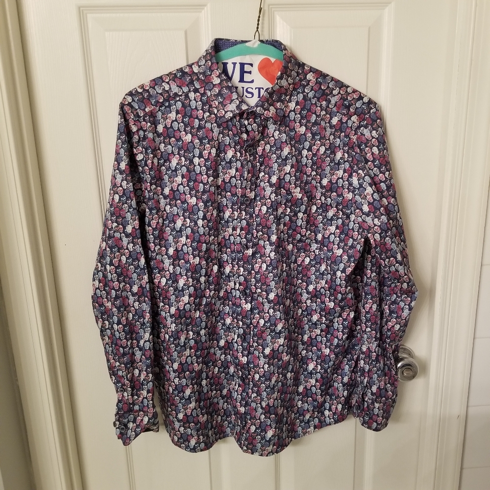 Johnston & Murphy Skull Print Shirt